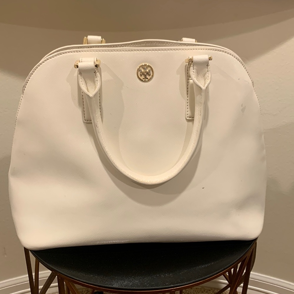 Robinson Saffiano Open-Top Dome Satchel Bag